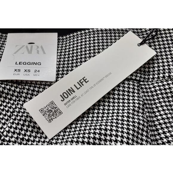 NWT - ZARA Houndstooth High Rise Leggings Size: XS - Picture 6 of 6